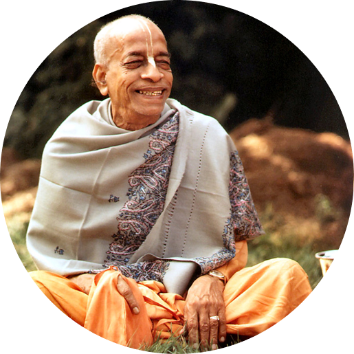 Devotee reading Bhagavad-gita